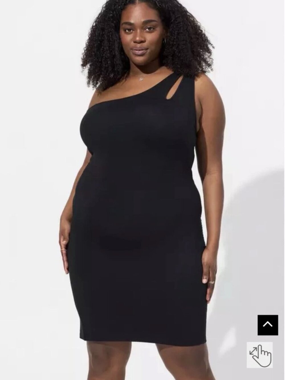 Torrid NWT Black One Shoulder Bodycon Dress Size 0/Large Stretch E19